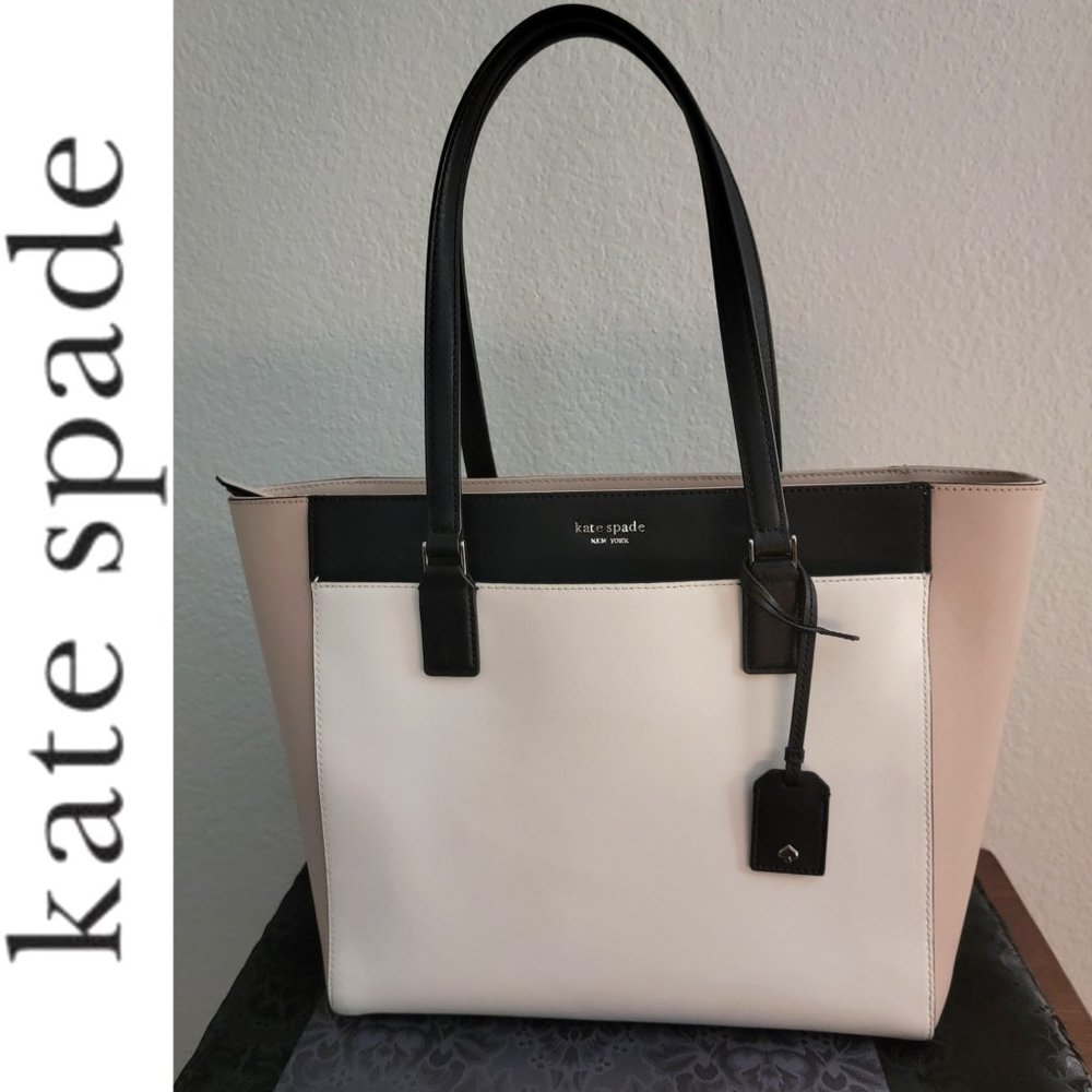 ♠️ Kate Spade ♠️ Toasted Wheat & Black Cameron Street Havana Leather Tote